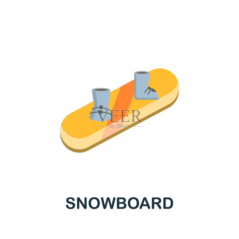 极限运动滑雪板扁平图标元素图标素材