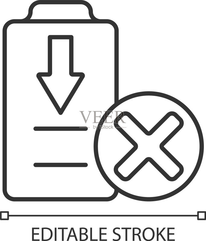 线性手动标签,防止电池完全耗尽图标素材