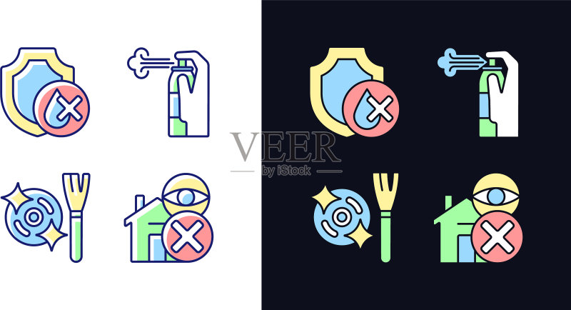 无人机指南明暗主题RGB颜色图标素材