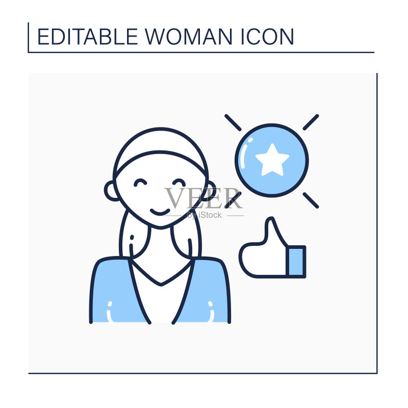 成功女性线条图标图标素材