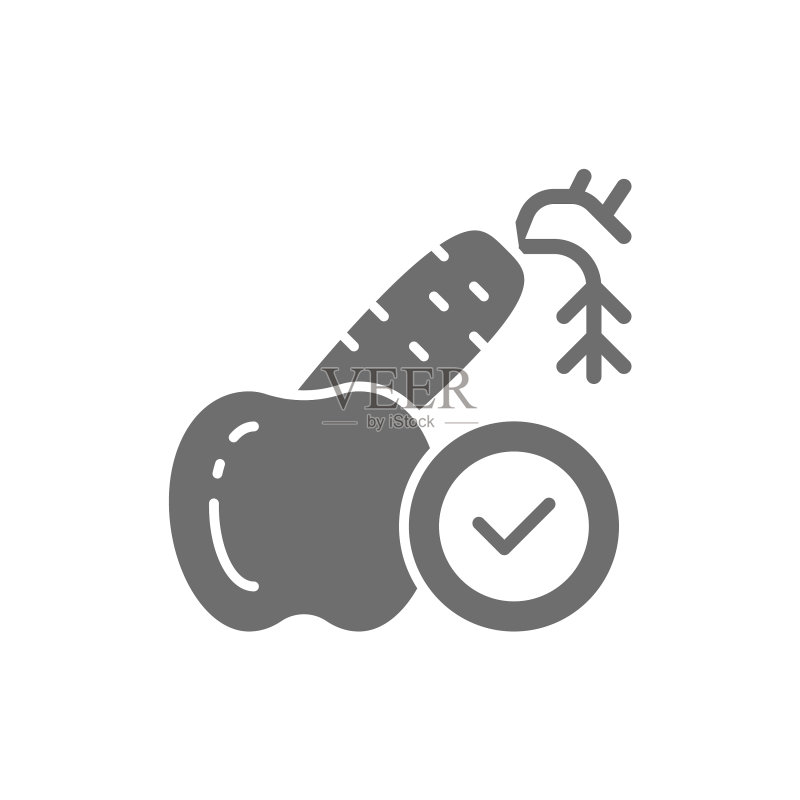 节食蔬菜水果合理营养灰色图标素材