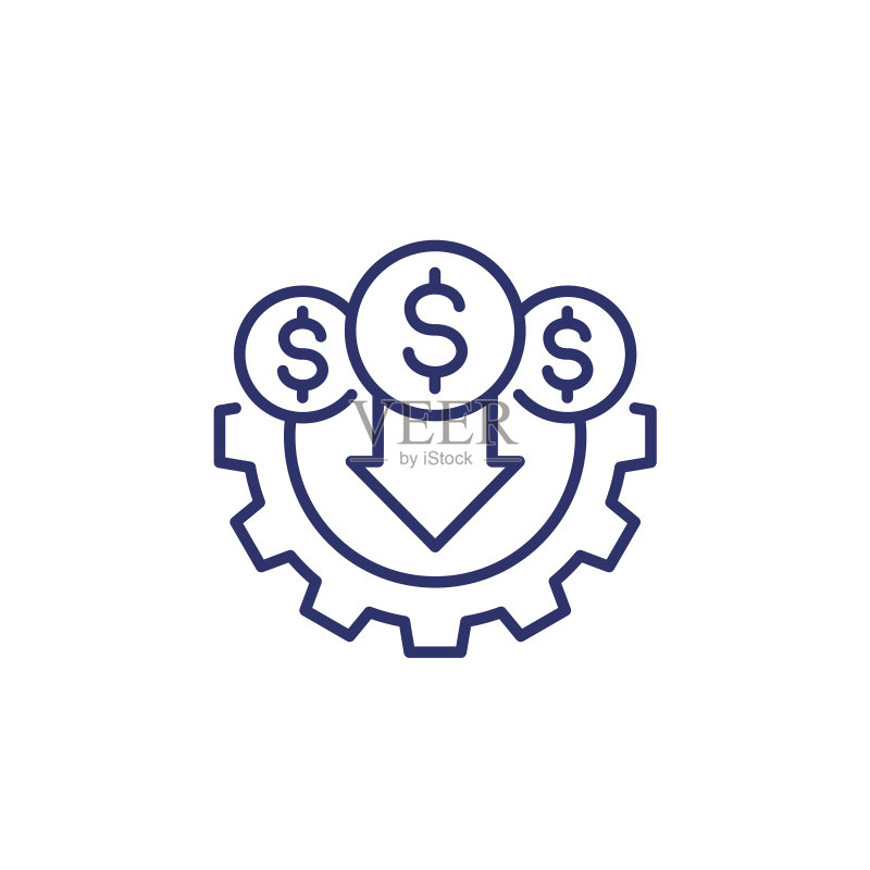 降低成本线性图标图标素材