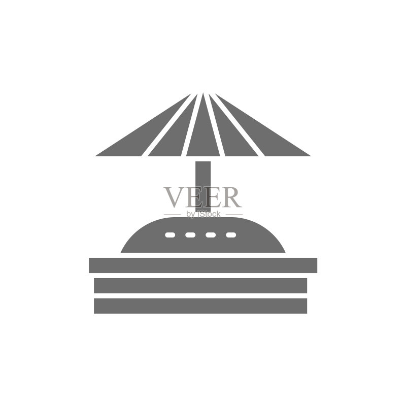 儿童灰色遮阳伞沙箱图标图标素材