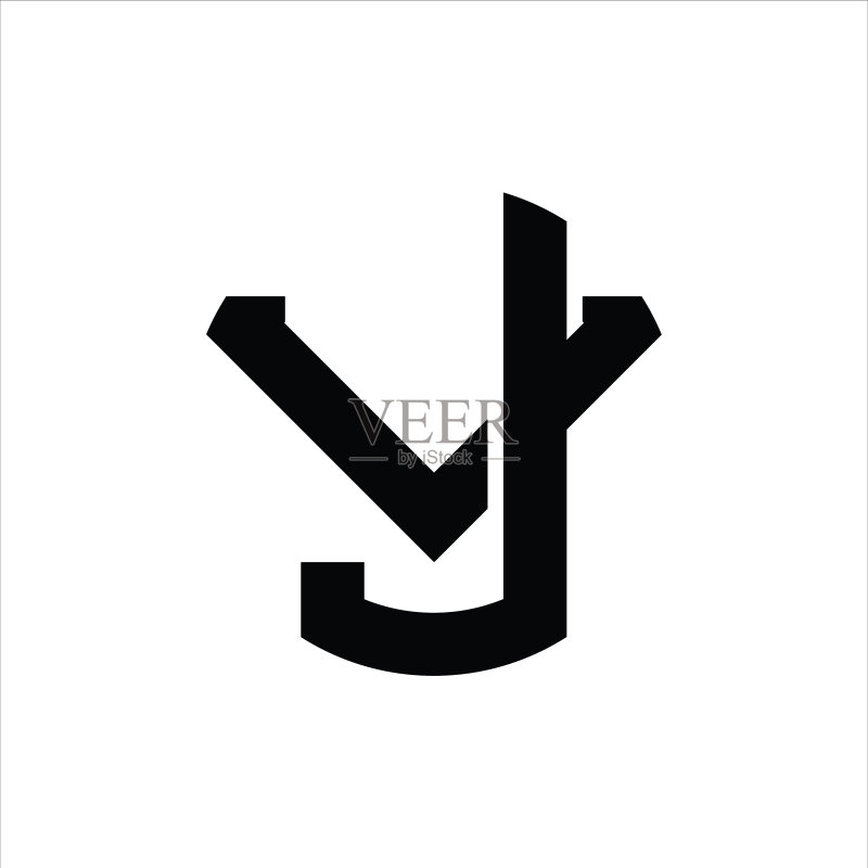 JV logo字母组合设计模板图标素材