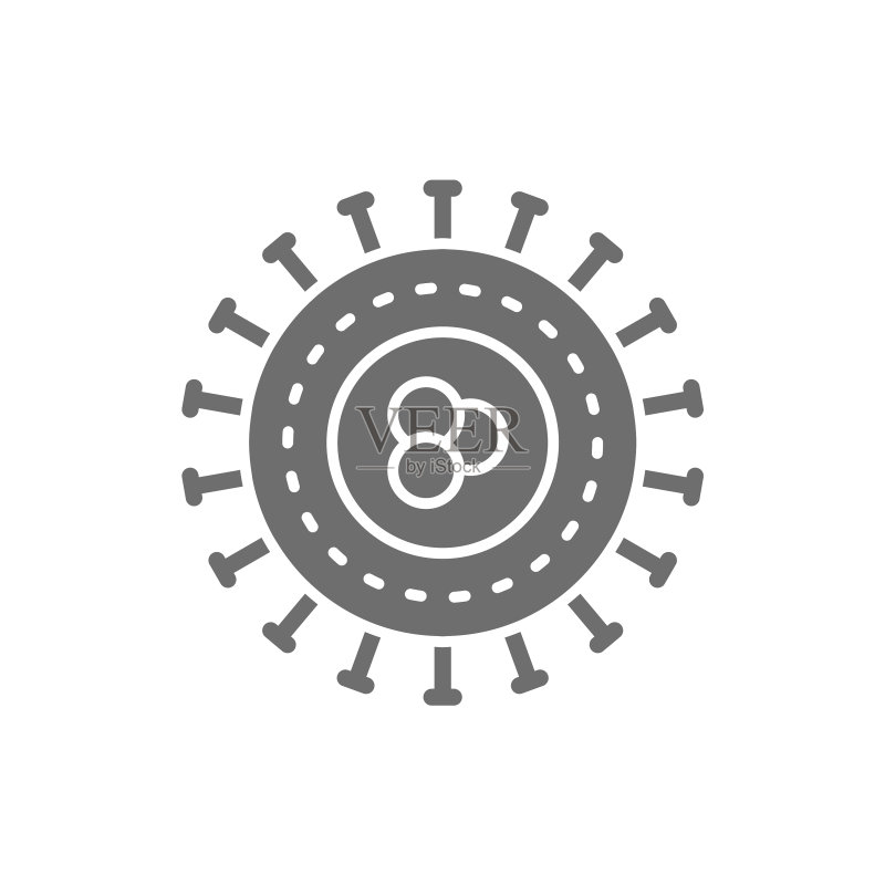 细菌病毒微生物单细胞灰色图标图标素材