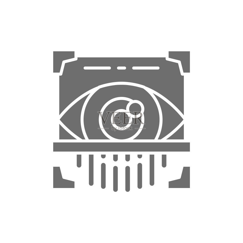 眼睛扫描视网膜扫描仪灰色图标图标素材