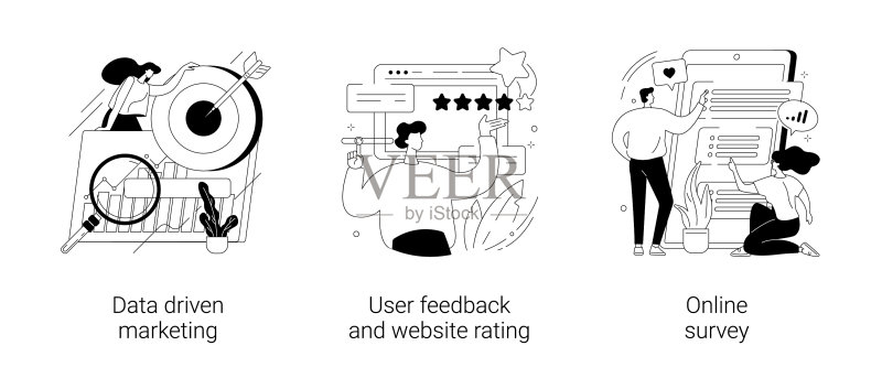 客户行为分析抽象概念图标素材