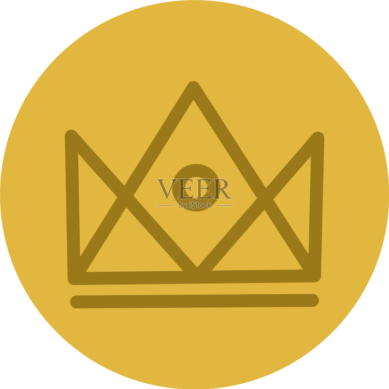 白色背景上的王国皇冠图标图标素材