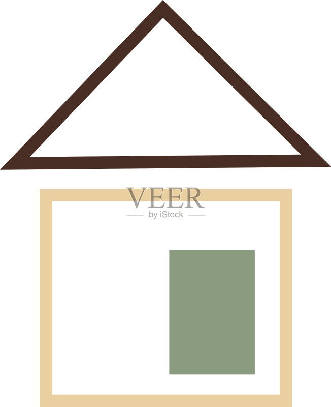 白色背景上的湖边小屋图标图标素材
