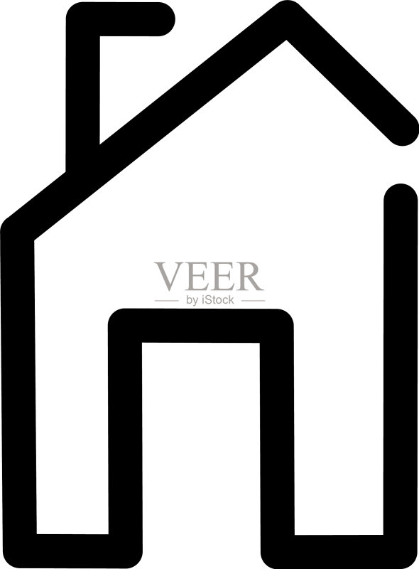 白色背景上的小屋图标图标素材