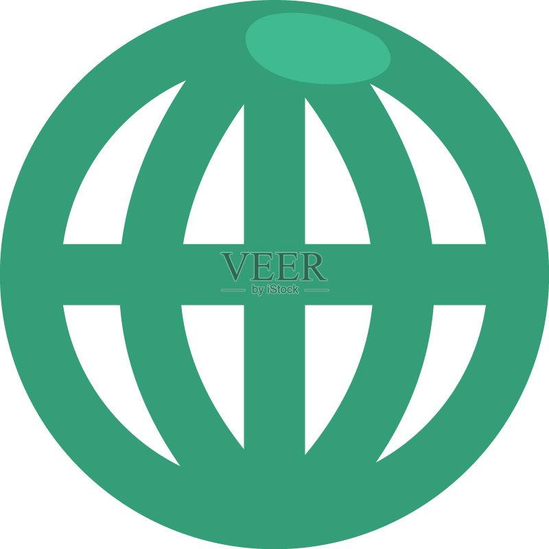白色背景上的绿色网络图标素材