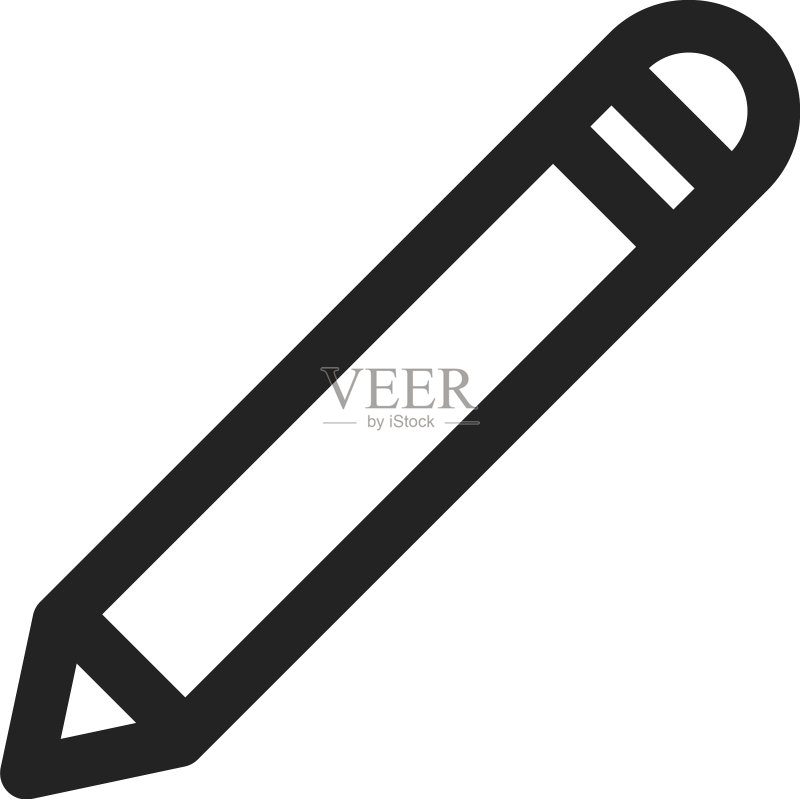 白色背景上的简约铅笔图标素材