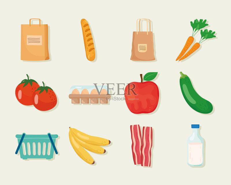 食品杂货图标集图标素材