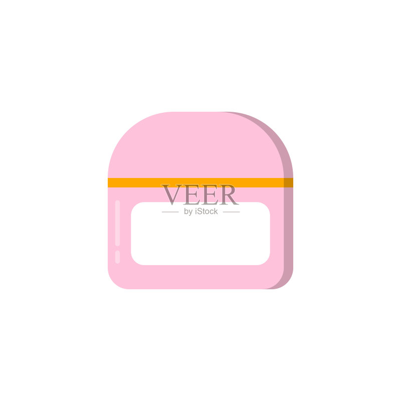 用于皮肤身体面部或手部护理的封闭式乳霜罐图标素材