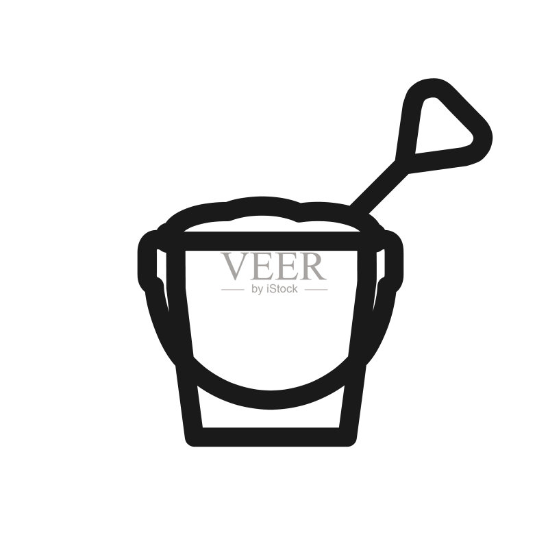 带铲子的沙桶图标图标素材