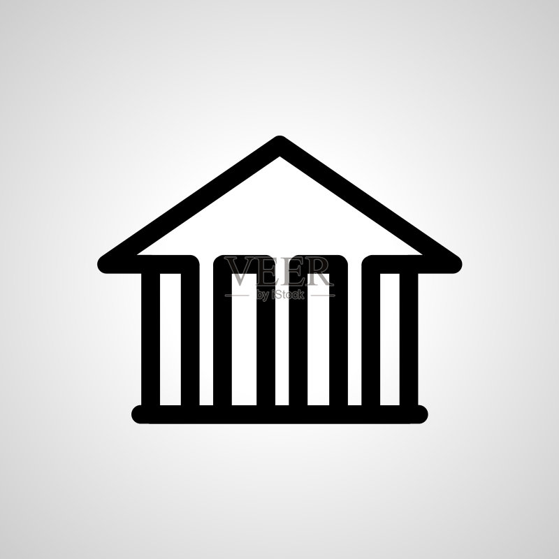 银行大楼线条图标图标素材