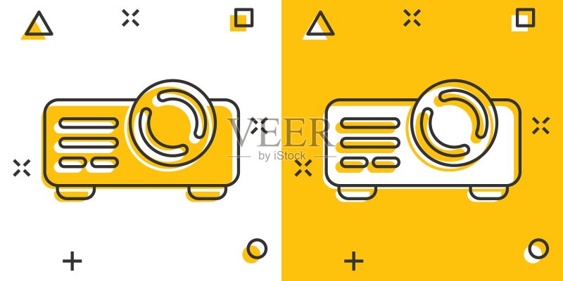 喜剧风格的视频投影仪图标图标素材