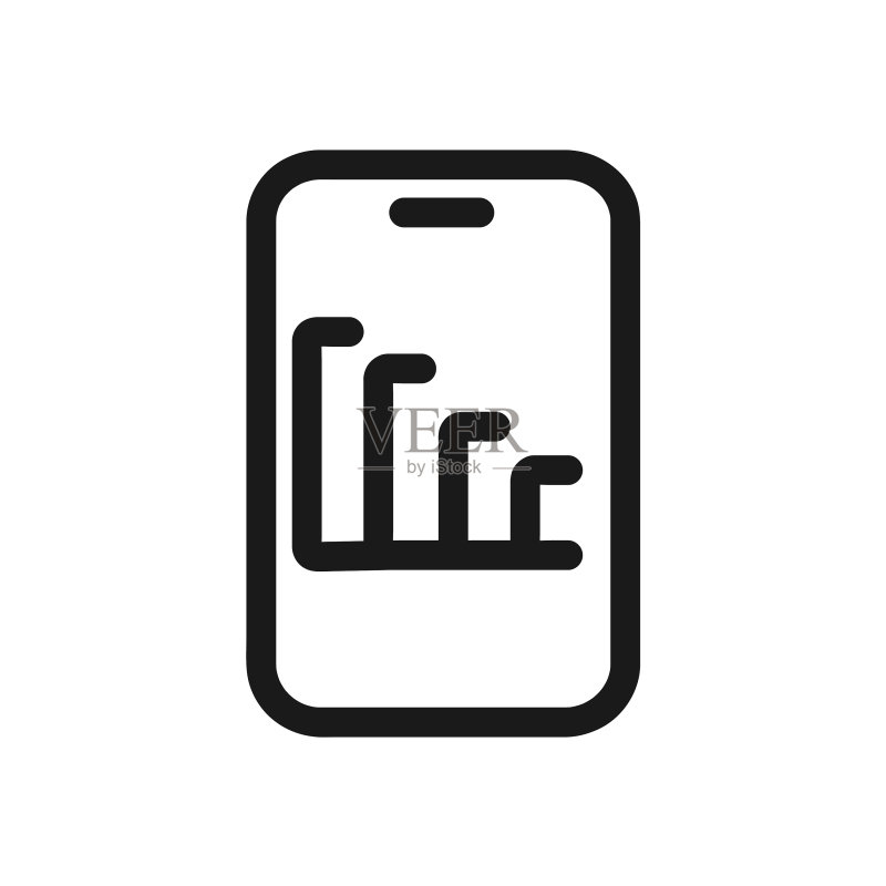 手机上的分析App线性图标图表图标素材