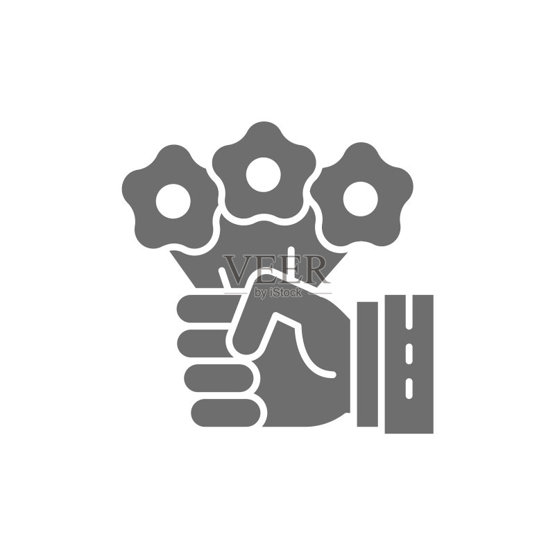 手持鲜花,变出鲜花魔术图标素材