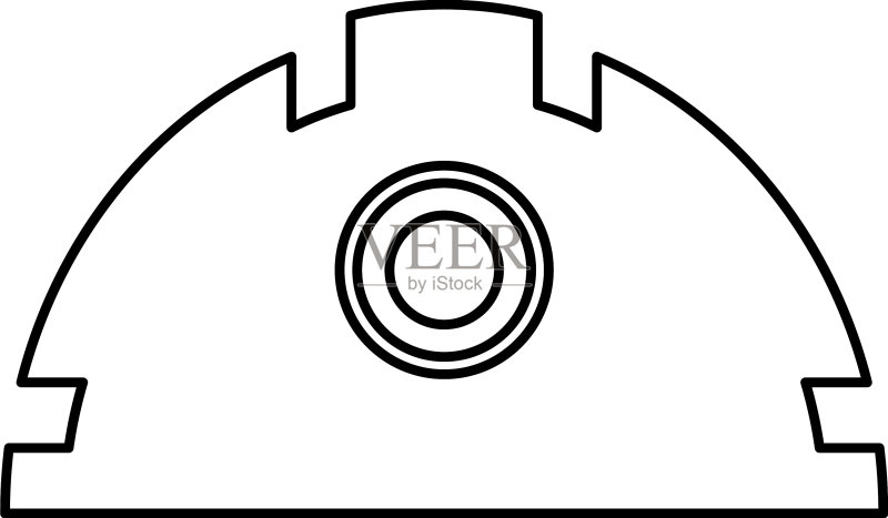 建筑安全用安全帽轮廓图标素材