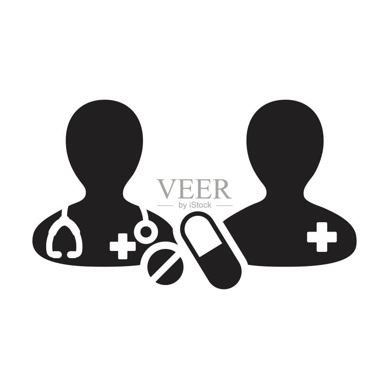 医生与病人医疗咨询图标(药丸和药片)图标素材