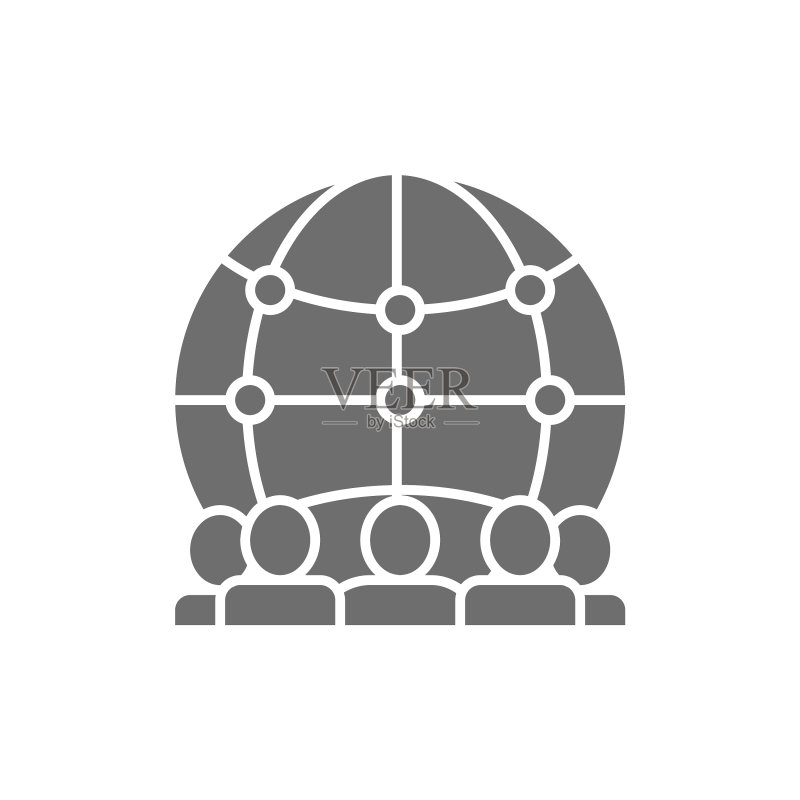 国际工人团队灰色图标图标素材