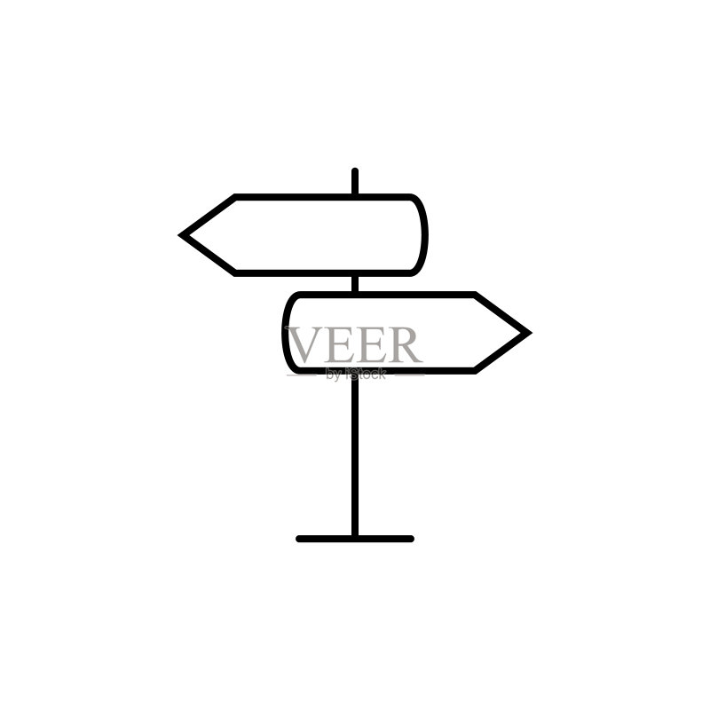 路标图标,线条图标,独立方向图标,扩展描边图标素材