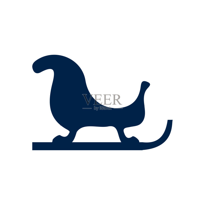 白色背景上孤立的雪橇图标logo模板图标素材