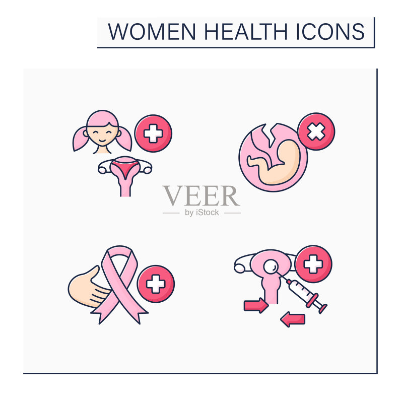 女性健康彩色图标图标素材