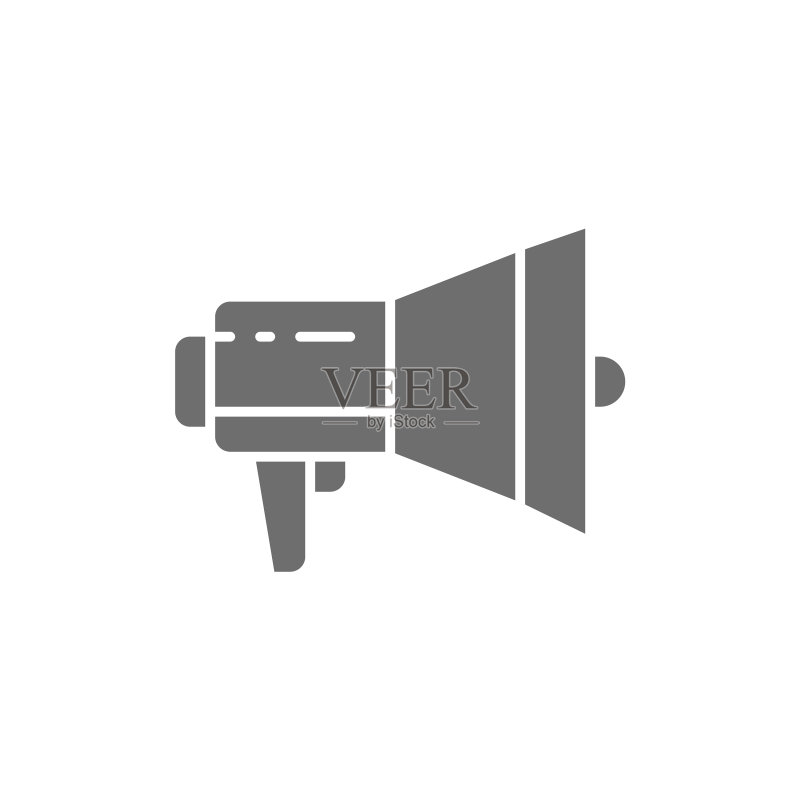 喇叭扬声器灰色隔离图标图标素材