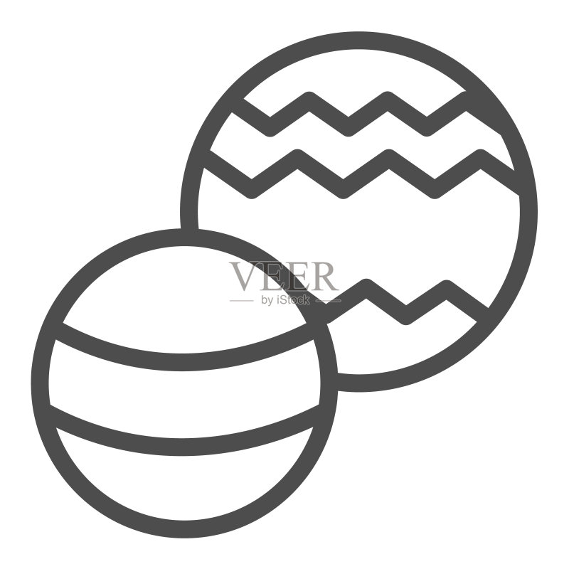 两个球,玩具线性图标图标素材