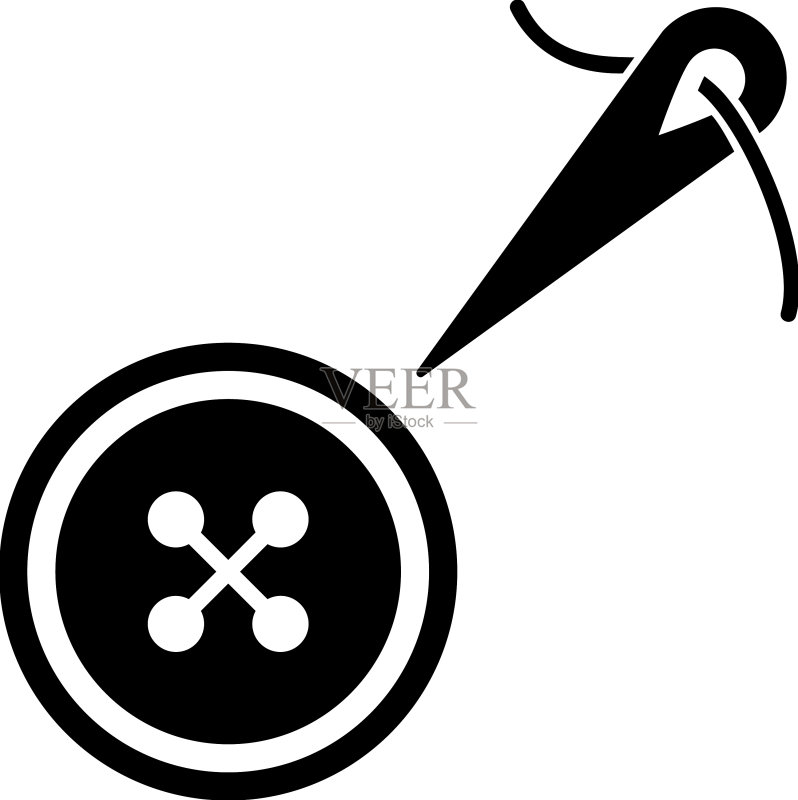 纽扣缝纫图标素材