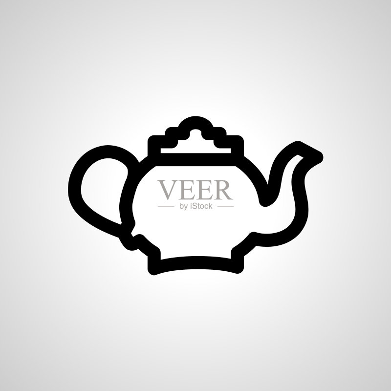茶壶线条轮廓图标图标素材