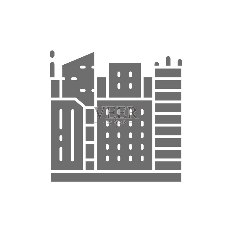 灰色大都市景观图标图标素材
