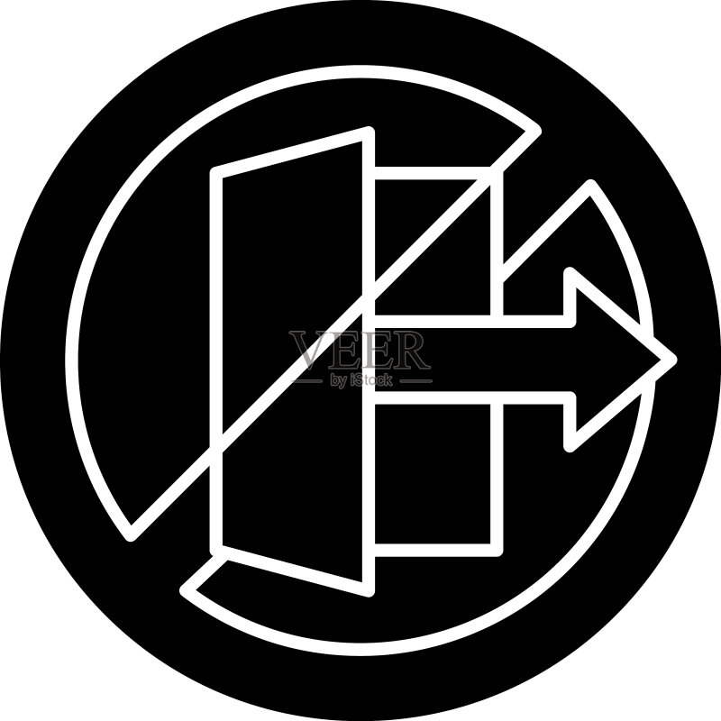 禁止户外使用黑色字形手动标签图标图标素材