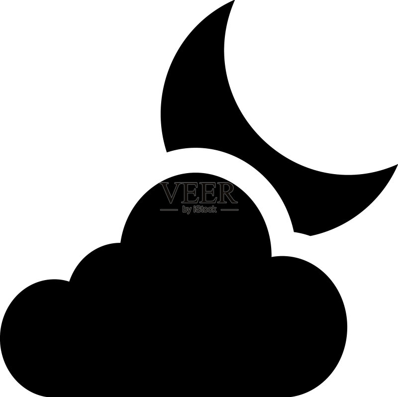 多云的夜晚图标素材