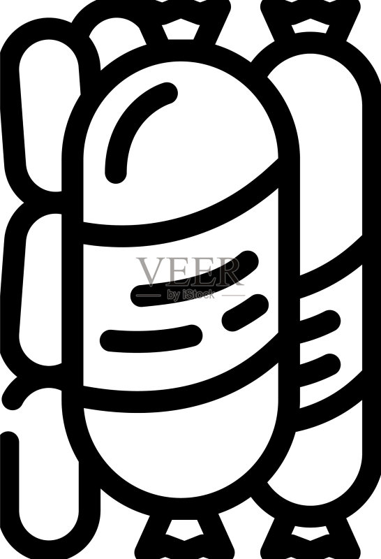 香肠专区线性图标图标素材