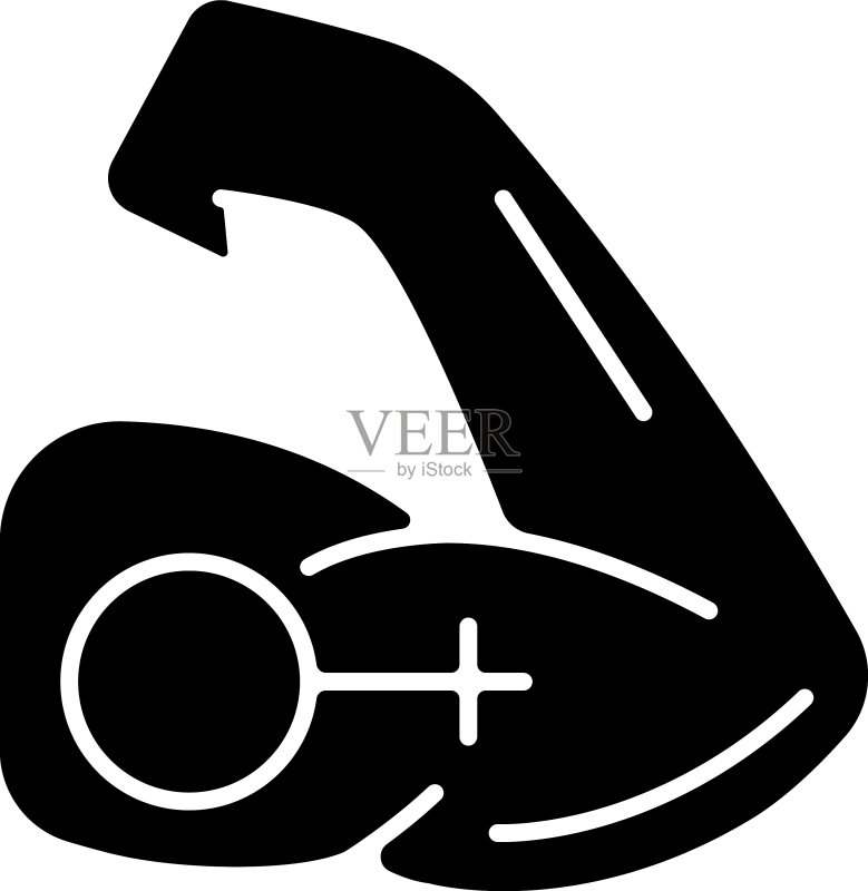 内心强大的女性黑色字形图标图标素材