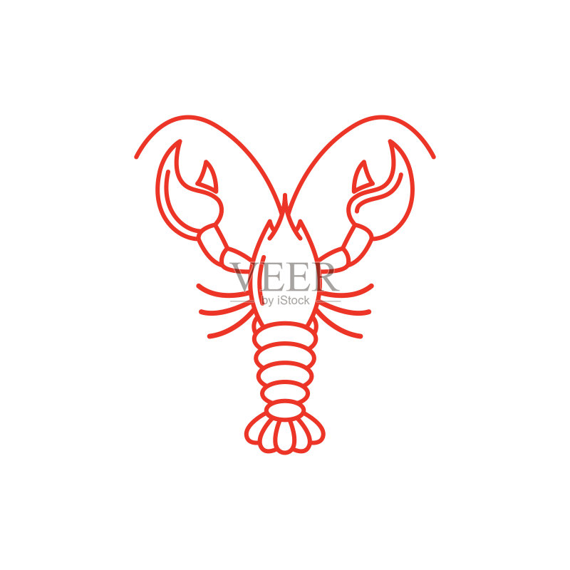 虾矢量图标插图图标素材
