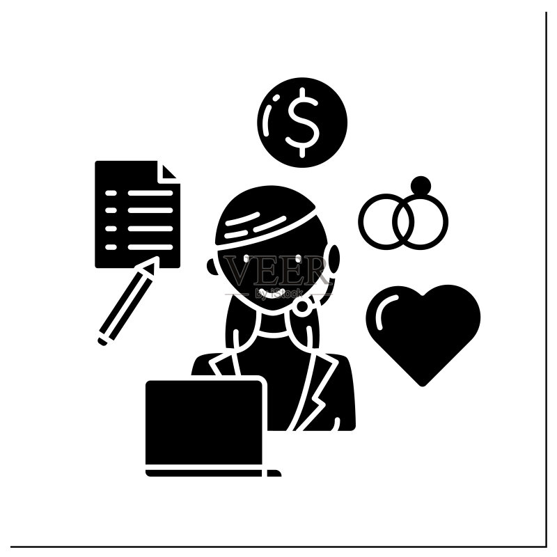 婚礼策划师轮廓图标图标素材