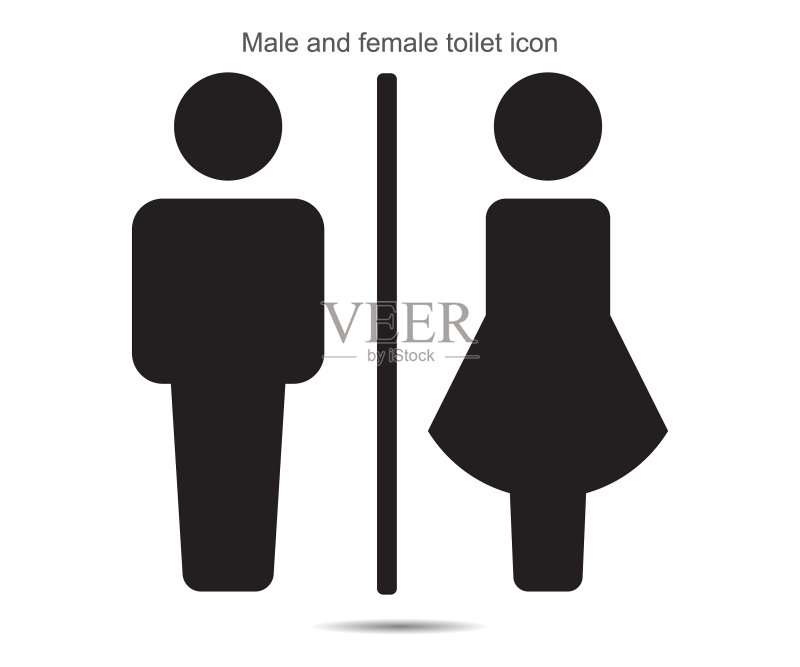 男女卫生间图标矢量图图标素材