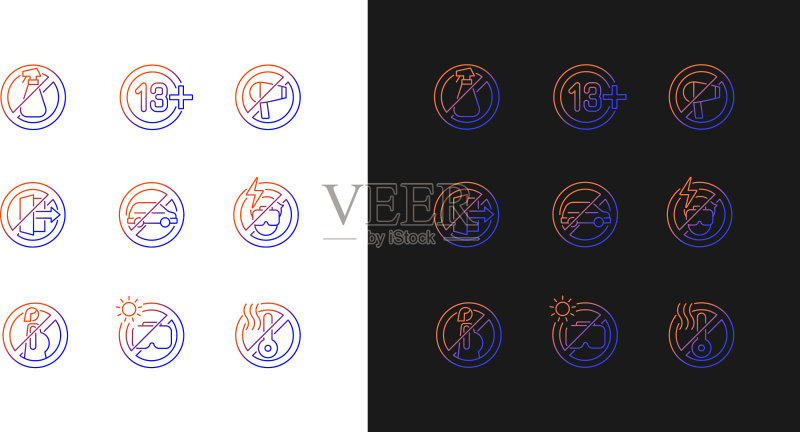 VR规则渐变手册标签图标(深色背景)图标素材