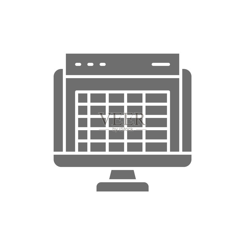 电子表格电脑屏幕财务会计图标素材