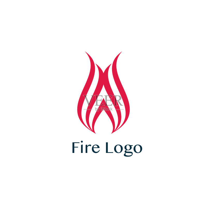 抽象火焰Logo设计创意图标素材