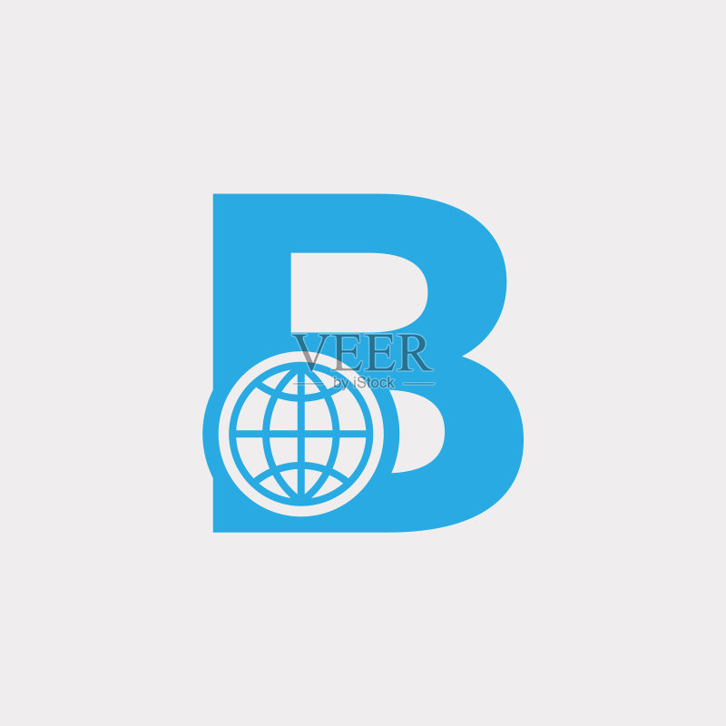 字母B地球logo设计模板图标素材