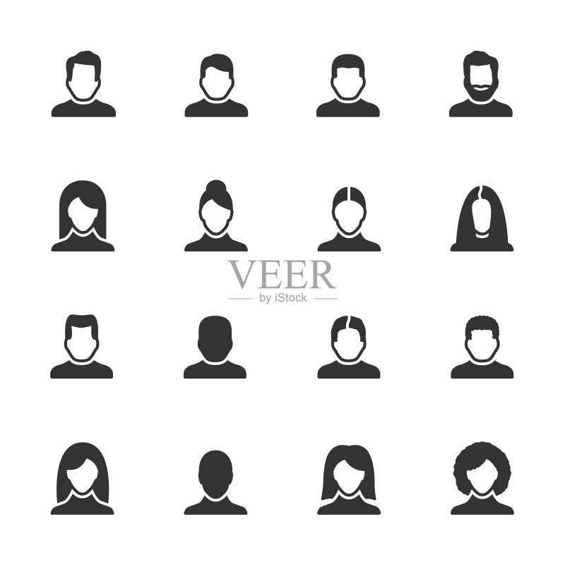 用户图标矢量素材:人物头像图标素材
