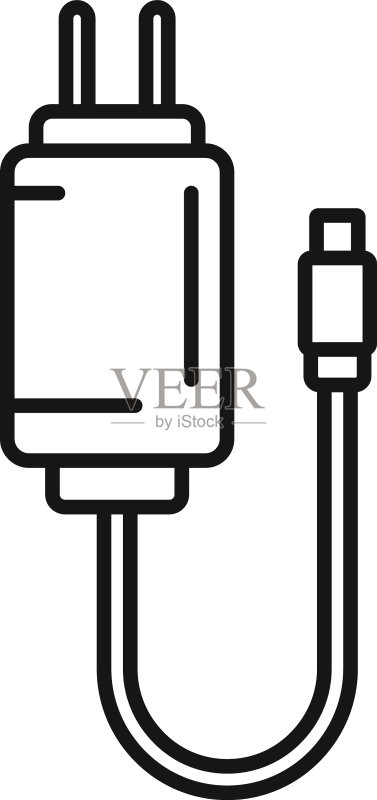 充电器插头轮廓手机充电图标图标素材