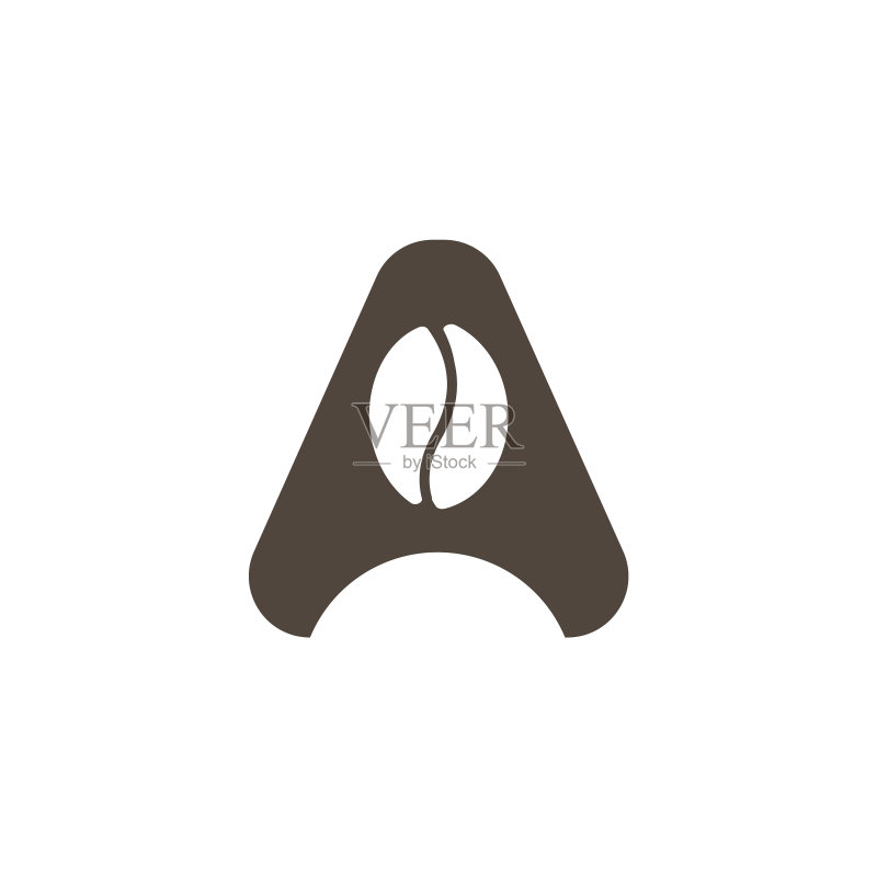 带有负空间的咖啡店logo字母A图标素材