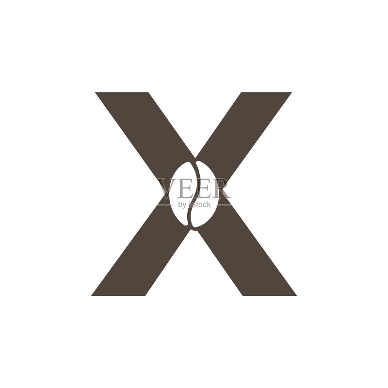 咖啡店logo字母X负空间设计图标素材