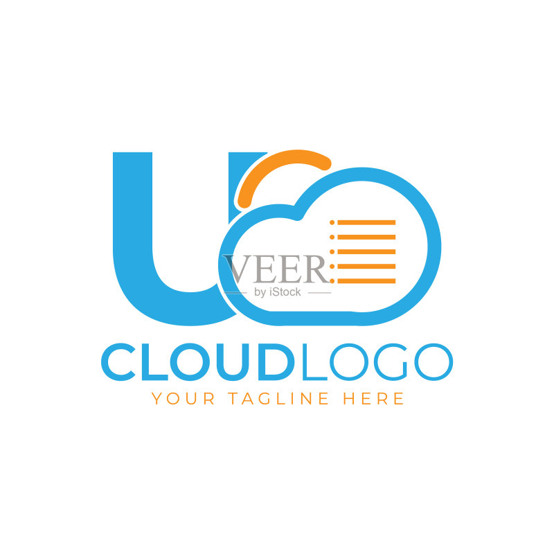 云技术Logo U字母设计图标素材